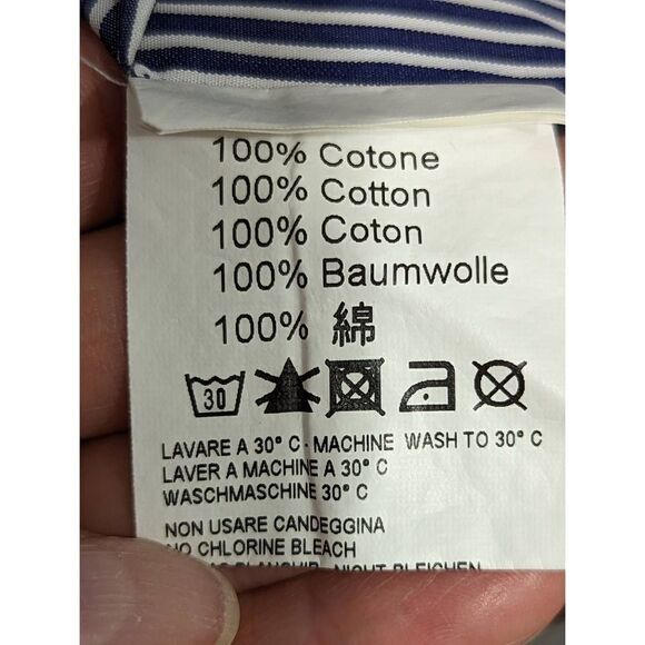 Orian Vintage Men's Blue & White Striped Long-Sleeve Button-Down Shirt Size L - Picture 6 of 8